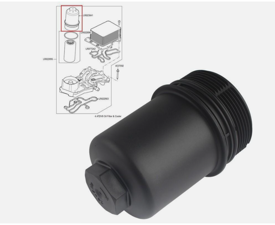 Oil Filter Housing RANGE ROVER III L322/RANGE ROVER IV L405/RANGE ROVER SPORT II L494, LR023041